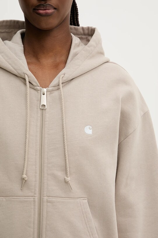 Bavlněná mikina Carhartt WIP Hooded Casey Jacket béžová I032642.2RTXX