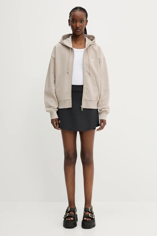 Bavlněná mikina Carhartt WIP Hooded Casey Jacket I032642.2RTXX béžová