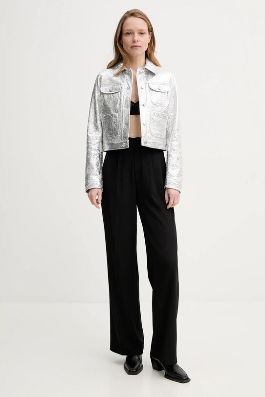 The Kooples kurtka FBLO30008K srebrny SS25