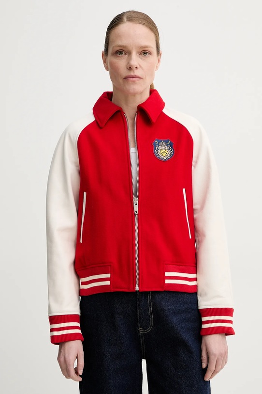 Odzież The Kooples kurtka wełniana FCUI30001K czerwony