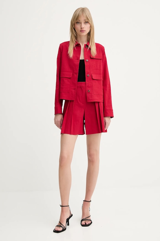 Theory giacca in lino P0303101 granata SS25