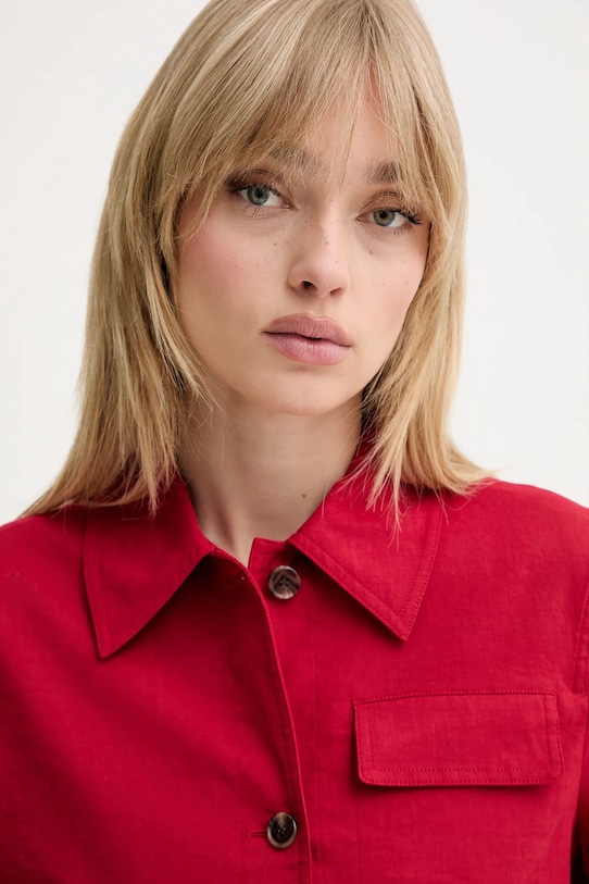 Theory giacca in lino P0303101 granata