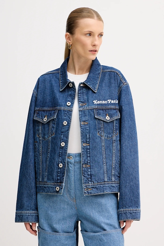 Odzież Kenzo kurtka jeansowa FF52DV2486B3.DS niebieski