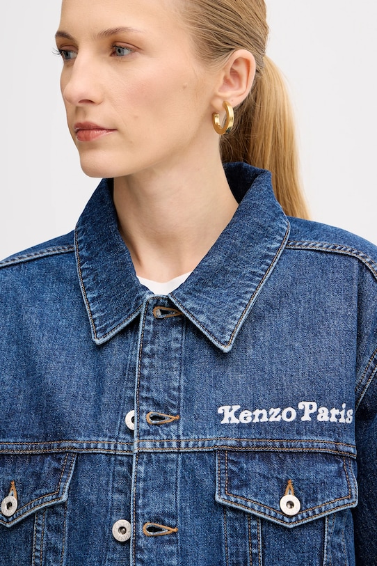 Kenzo kurtka jeansowa niebieski FF52DV2486B3.DS
