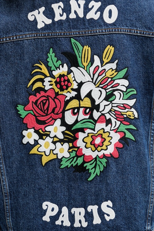 Kenzo kurtka jeansowa niebieski FF52DV2486B3.DS