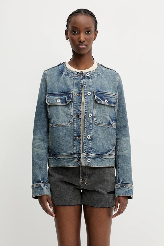 Kenzo geacă din denim fara gluga albastru FF52DV2506S7.DS