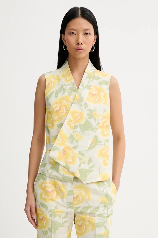 Жилетка с примесью льна Kenzo с добавлением льна жёлтый FF52GI0099O1.01