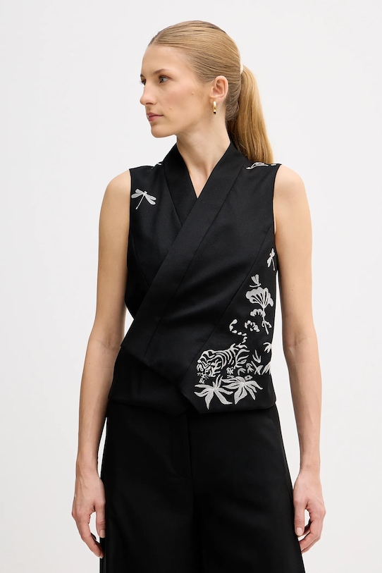 Kenzo vesta de lana cu captuseala negru FF52GI0109RA.99