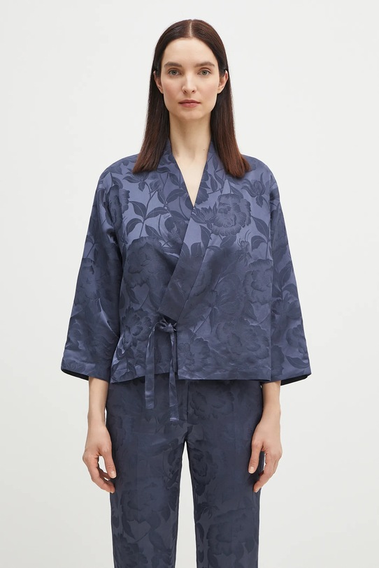 Kenzo marynarka z domieszką lnu tkanina niebieski FF52VE0329JG.67