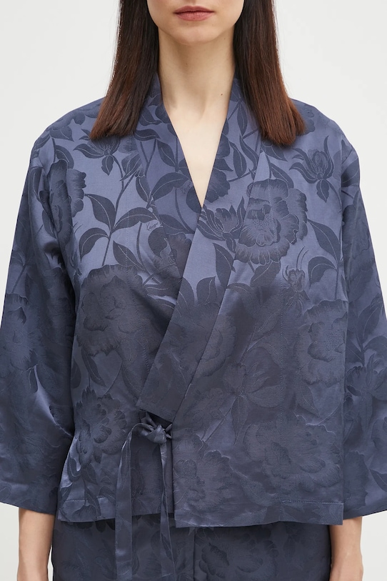 Kenzo linen blend blazer blue FF52VE0329JG.67