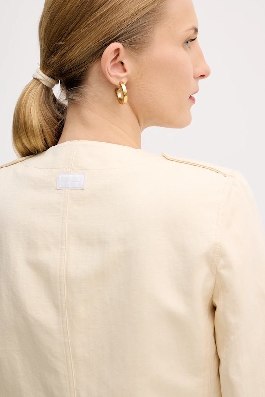 Kenzo kurtka z domieszką lnu FF52VE2579GA.04 beżowy