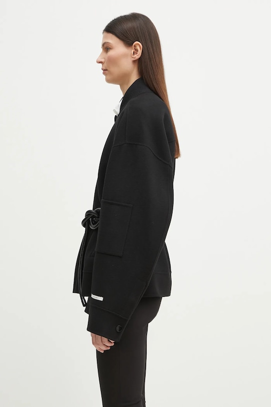 Vunena bomber jakna Sportmax Vitalba 2512081011600 crna SS25