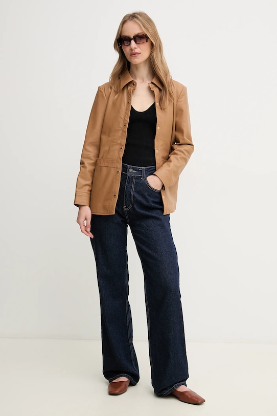 Pedro del Hierro bőrdzseki 5499140 barna SS25