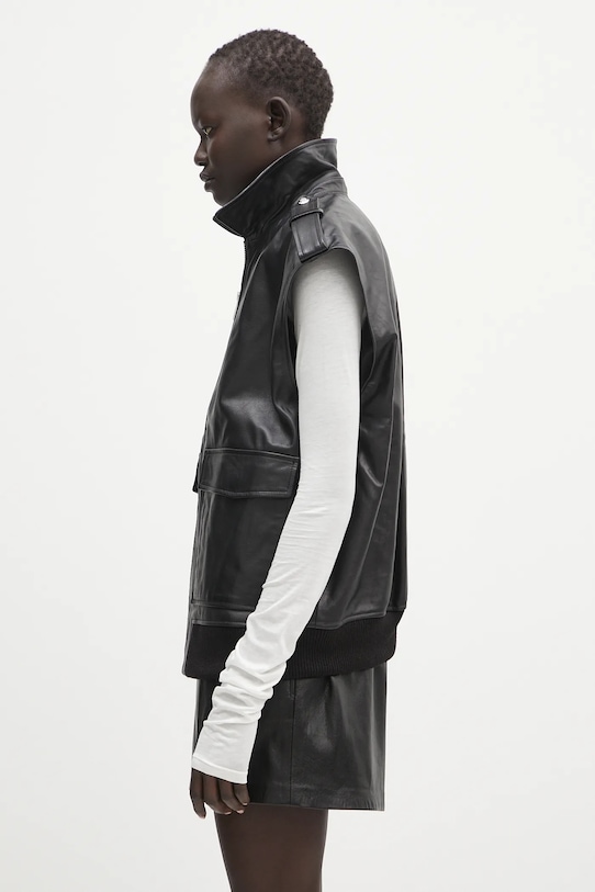 Anine Bing bezrękawnik skórzany Sonnie Vest A.01.10647 czarny SS25