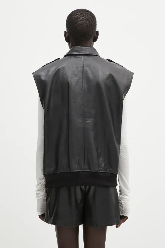 Odzież Anine Bing bezrękawnik skórzany Sonnie Vest A.01.10647 czarny