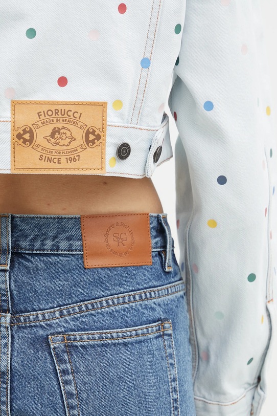 Bavlnená rifľová bunda Fiorucci Confetti Dot Cropped Denim W02SPDJA308DN03DN08