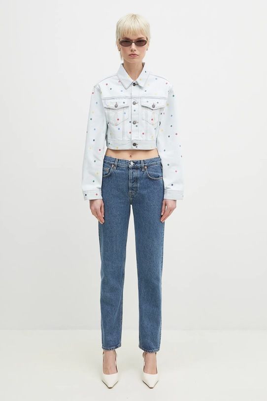 Bavlnená rifľová bunda Fiorucci Confetti Dot Cropped Denim W02SPDJA308DN03DN08