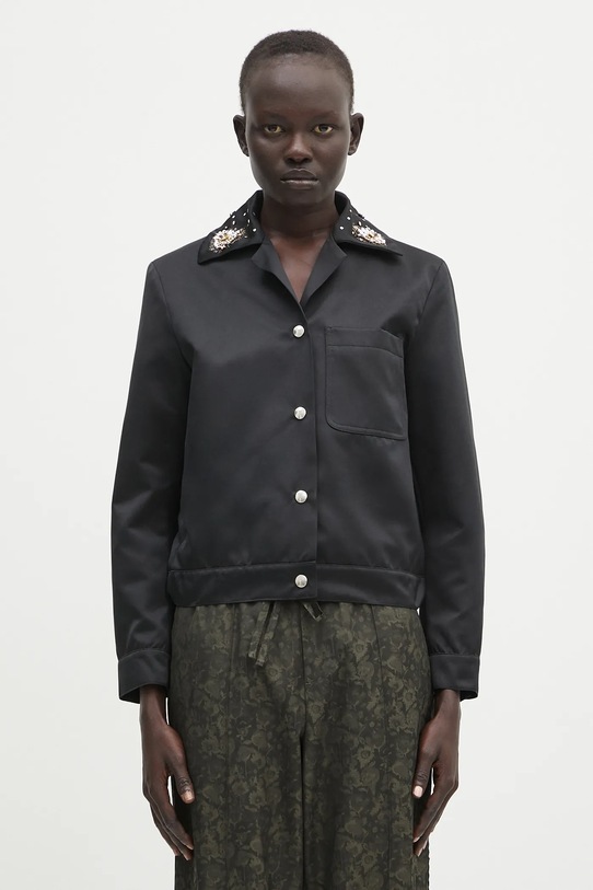 Wales Bonner kurtka Flora Jacket nieocieplane czarny WS25JA18.PL03.999