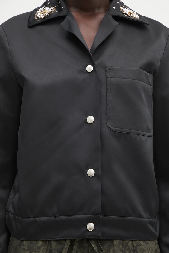 Wales Bonner geaca Flora Jacket WS25JA18.PL03.999 negru