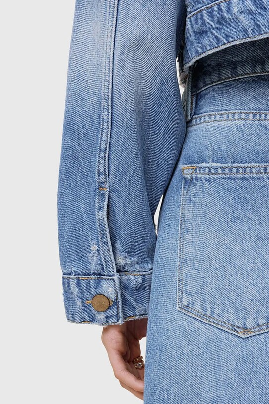 AllSaints geaca jeans AKI CROSSOVER albastru W007OC