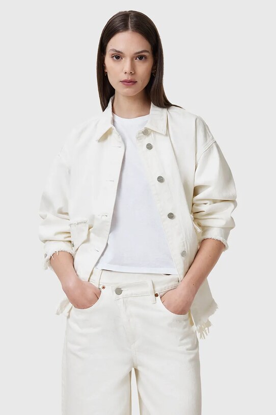 AllSaints geaca jeans HETTIE FRAY W007PC alb