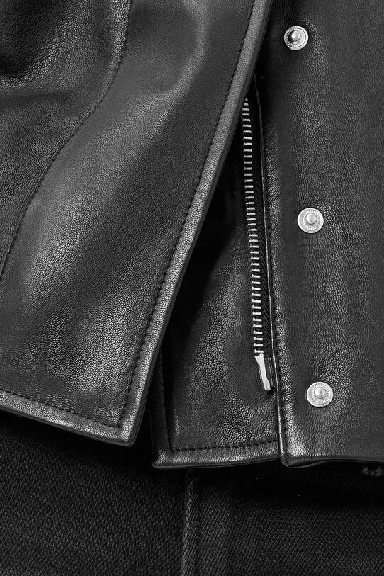 Îmbrăcăminte AllSaints geacă de piele RYDER W012LC negru