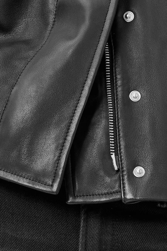 Îmbrăcăminte AllSaints geacă de piele RYDER W012LC negru