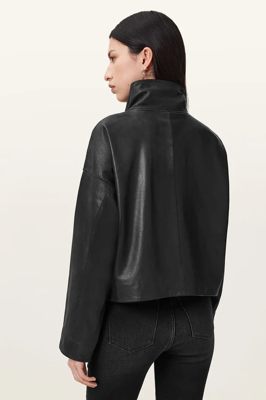 AllSaints geacă de piele RYDER negru W012LC