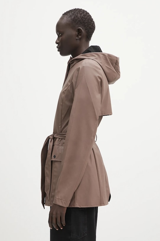 Rains kurtka Curve Jacket W3 12100.110 brązowy SS25