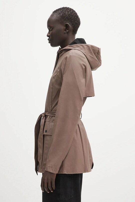Μπουφάν Rains Curve Jacket W3 12100.110 καφέ SS25