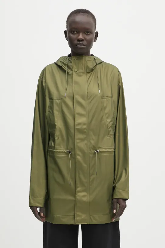 Rains giacca parka Bold Long Jacket W3 non isolato verde 12110.105