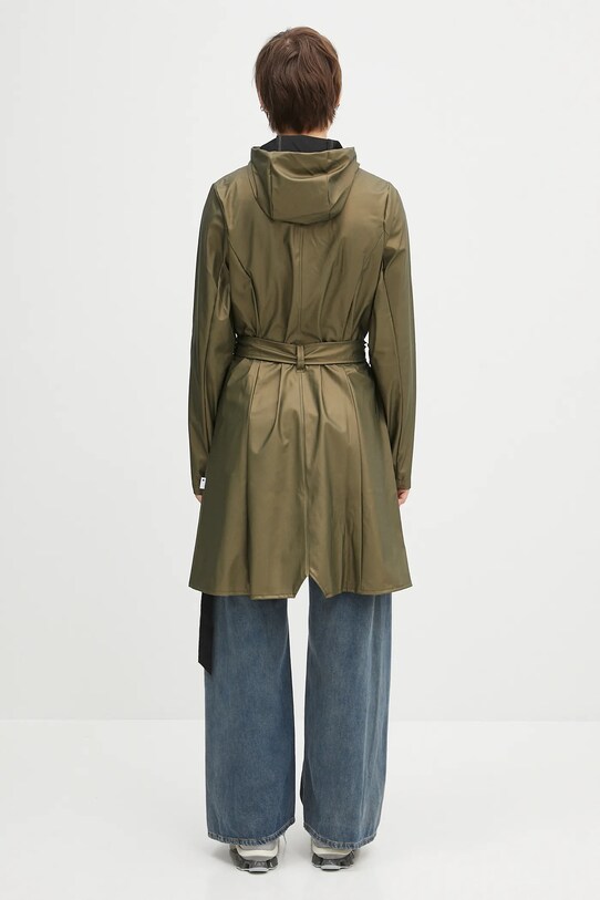 Odzież Rains kurtka Curve Long Jacket W3 18130.105 zielony