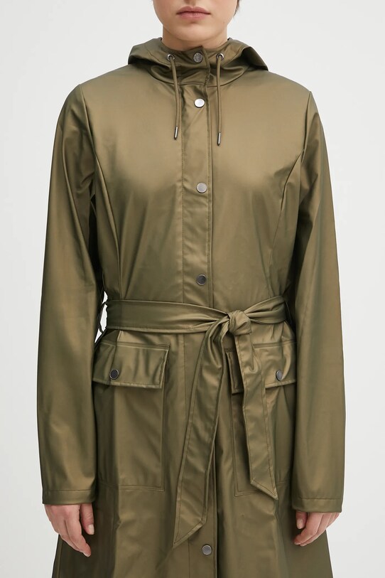 Rains geacă Curve Long Jacket W3 verde 18130.105