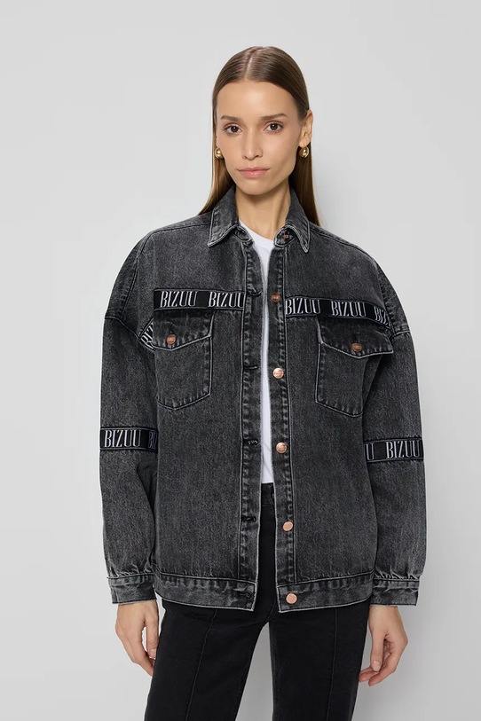 Bizuu kurtka jeansowa bawełniana PASSA PASSA.CZARNY.SS25 czarny