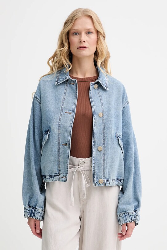 Levi's geacă din denim JANIS UTILITY JACKET necaptusit albastru 001FV