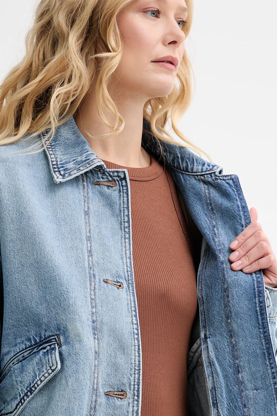 Levi's geacă din denim JANIS UTILITY JACKET 001FV albastru