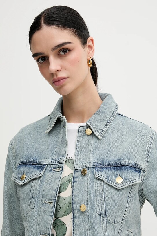 Îmbrăcăminte Sisley geacă din denim 2TFHLN05O albastru