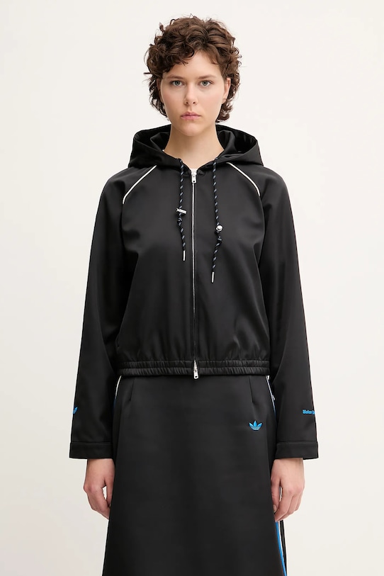 Куртка adidas Originals x Wales Bonner W Satin з капюшоном чорний JW1110
