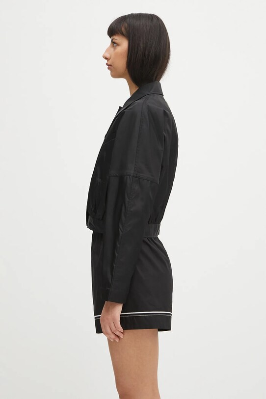 Μπουφάν GANNI Duchesse Nylon Short W0462 μαύρο SS25