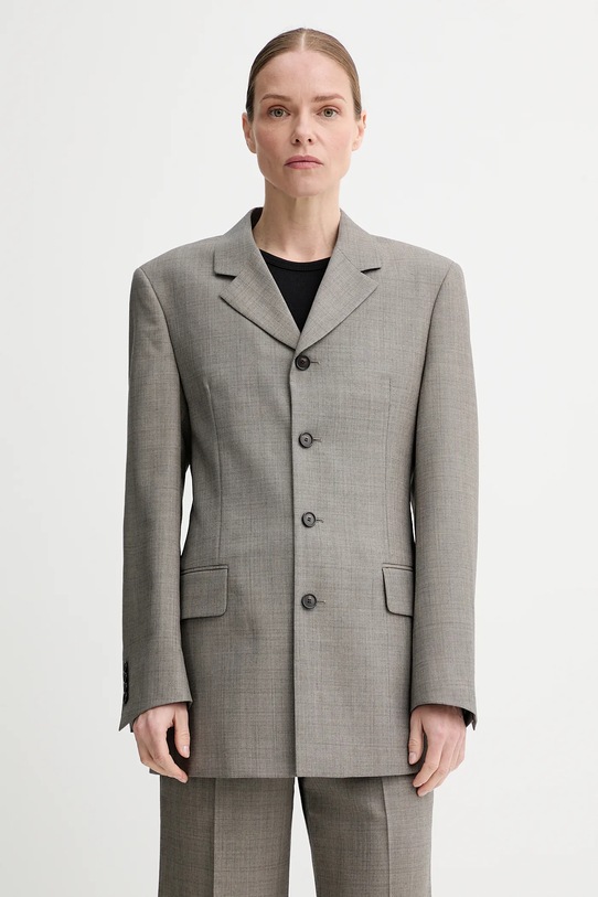 Пиджак с примесью шерсти Filippa K с подкладкой серый 31420.FK