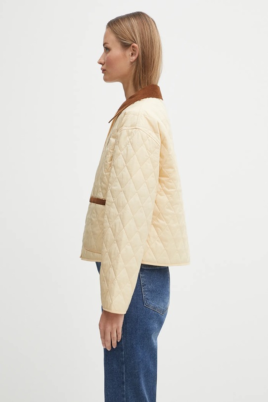 Sporty & Rich kurtka H&W Crest Nylon Cropped Quilted OW027620241CR01 beżowy SS25