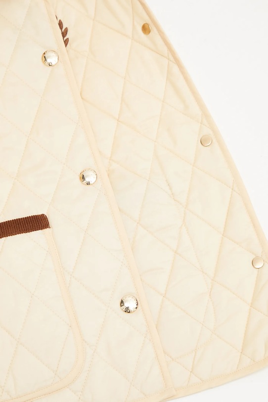 Sporty & Rich kurtka H&W Crest Nylon Cropped Quilted OW027620241CR01 beżowy