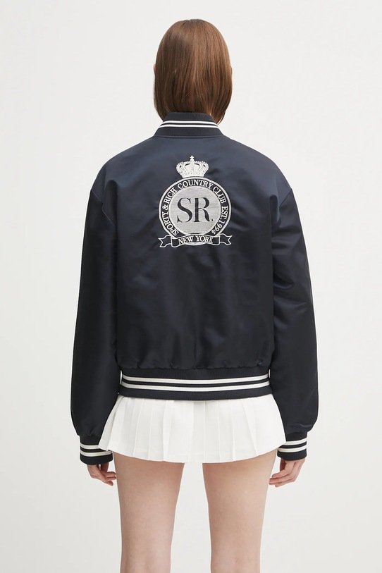 Clothing Sporty & Rich bomber jacket Royal Club Nylon Varsity OW030620219BL106 navy