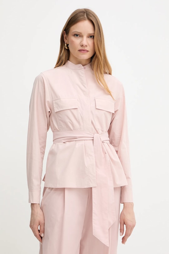 Bavlněná košilová bunda Weekend Max Mara nezateplené růžová 2515041013600