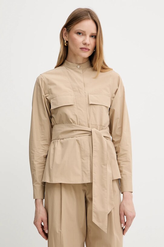 Weekend Max Mara kurtka koszulowa bawełniana nieocieplane beżowy 2515041013600