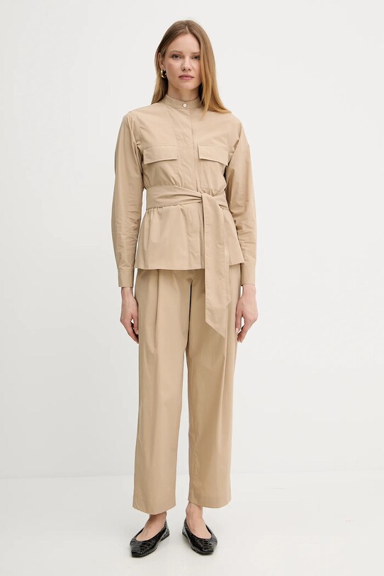 Weekend Max Mara kurtka koszulowa bawełniana 2515041013600 beżowy SS25