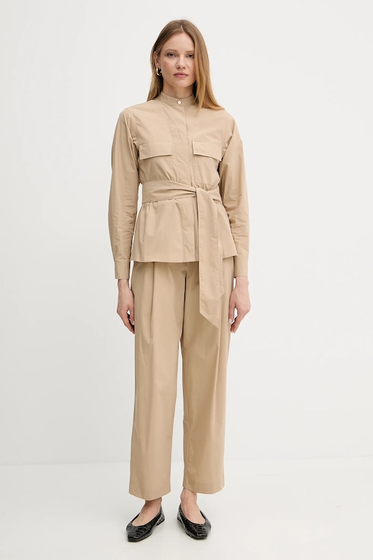 Bavlněná košilová bunda Weekend Max Mara 2515041013600 béžová SS25