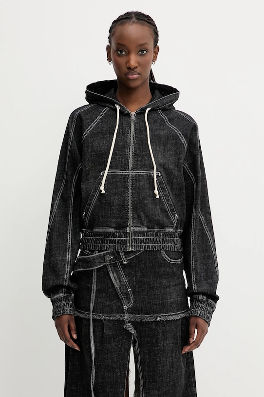 Ottolinger kurtka jeansowa Multiline nieocieplane czarny 117.700717.01