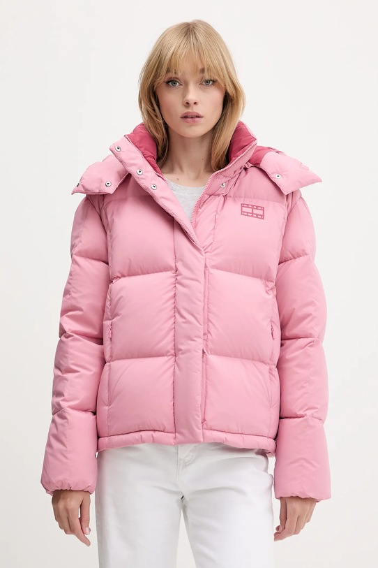 Пухова куртка Tommy Jeans з утепленням рожевий DW0DW21623