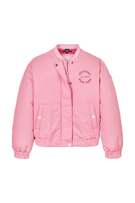 Παιδικό μπουφάν bomber Tommy Hilfiger KG0KG08312.128.176.PPYA ροζ SS25